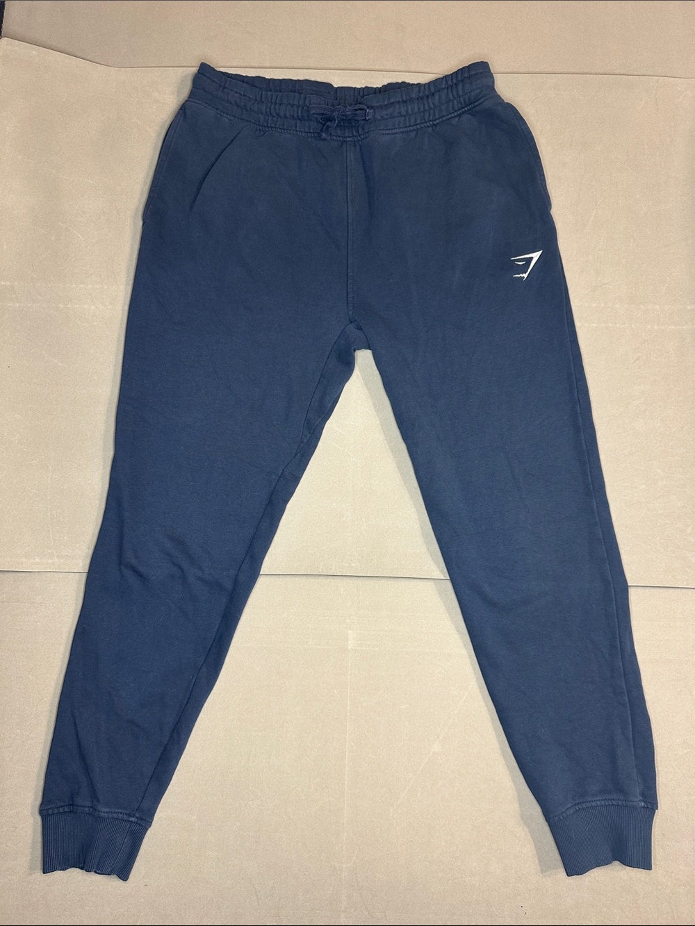 Gymshark Men's Navy Drawstring Joggers with Logo M